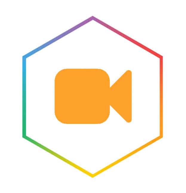 Icon of film camera as a header about filmmaking