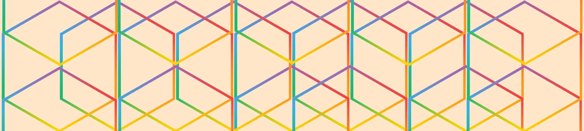 A pattern formed by many hexagons to illustrate finding your way on the web
