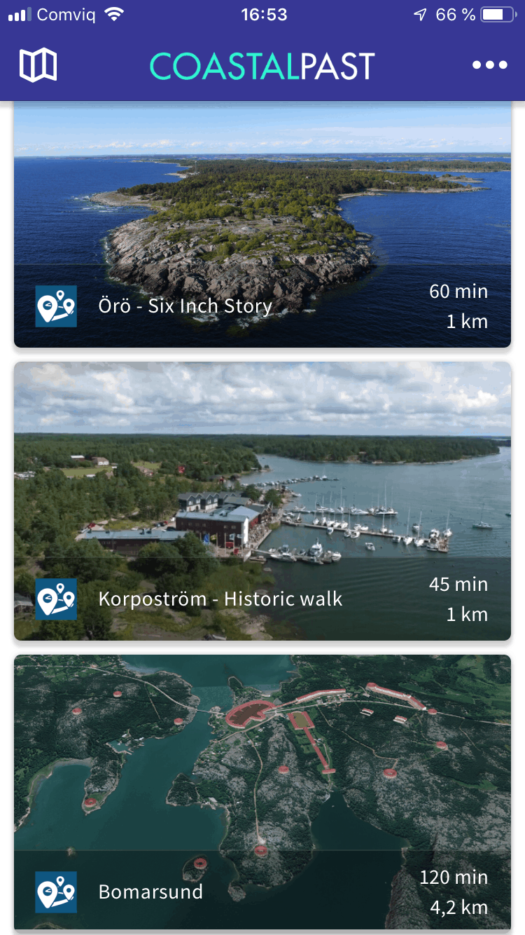 coastal past app screenshot