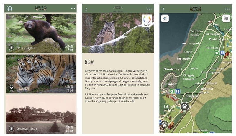 Exempelbilder från Nordens Arks app 